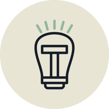 Ampul vektör simgesi. Çizim biçimi düz bir simgedir..