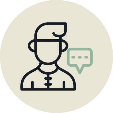 Mikrofonlu bir adamın vektör çizimi