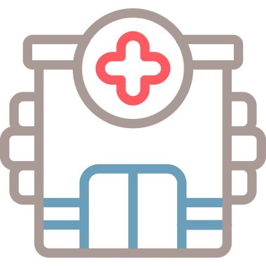 tıbbi ve sağlık renkli çizgi simgesi.