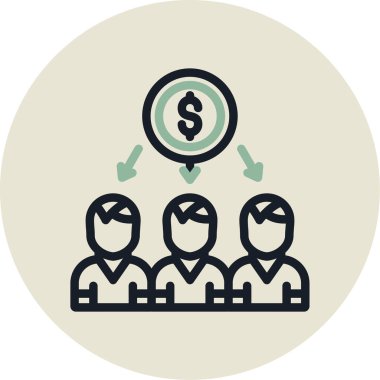 İş ve finans simgesinin vektör illüstrasyonu