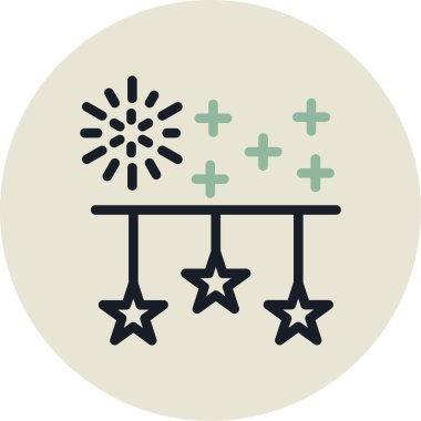 Noel çelengi ikonu vektör illüstrasyonu