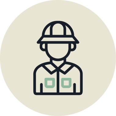 İşçi simgesi. Web illüstrasyonu basit.