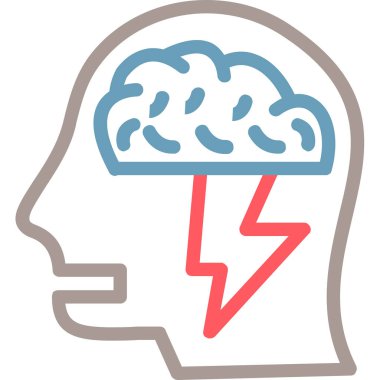 Beyin. Web simgesi basit illüstrasyon