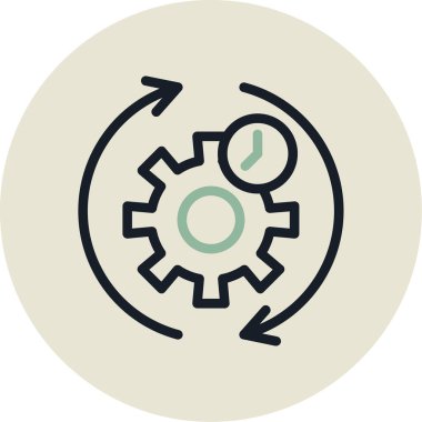 Modern bir dişli simgesinin vektör çizimi