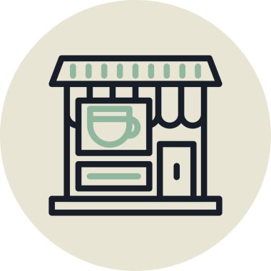 Kafe ikonu vektör çizimi tasarımı