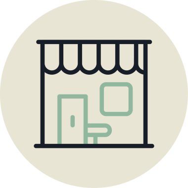Dükkan. Web simgesi basit illüstrasyon