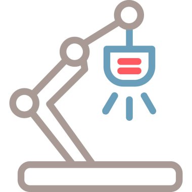 Robotik kol simgesi, vektör illüstrasyon