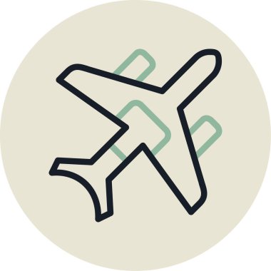 uçak simgesi, vektör illüstrasyonu