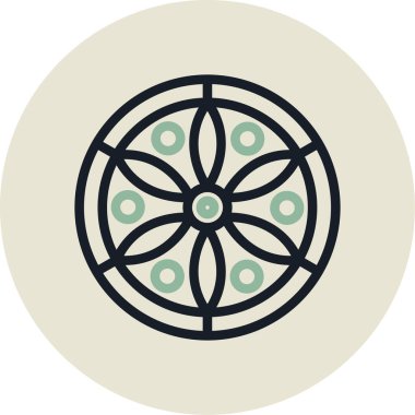 Tekerlek simgesinin vektör illüstrasyonu