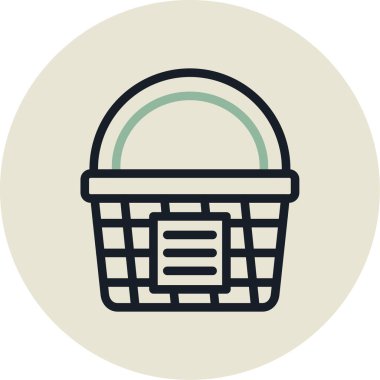 Sepet. Web simgesi vektör illüstrasyonu