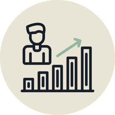 iş büyümesi vektör çizgisi simgesi, düzenlenebilir vuruş, doğrusal simge.