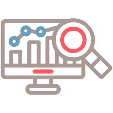 veri analizi düz simge, vektör, illüstrasyon