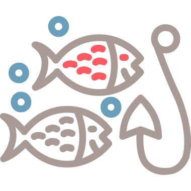 Balık. Web simgesi basit illüstrasyon