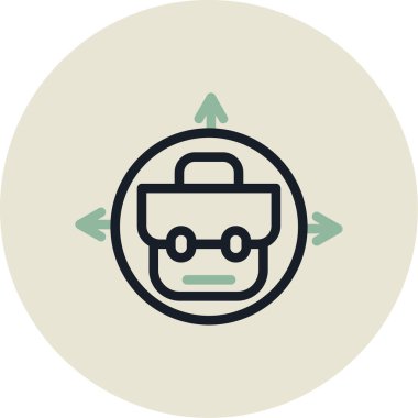 İş yönetiminin web simgesi, iş dünyasının vektör illüstrasyonu