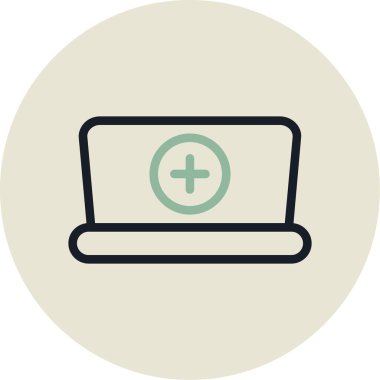 tıbbi dizüstü bilgisayar vektör simgesi modern illüstrasyon