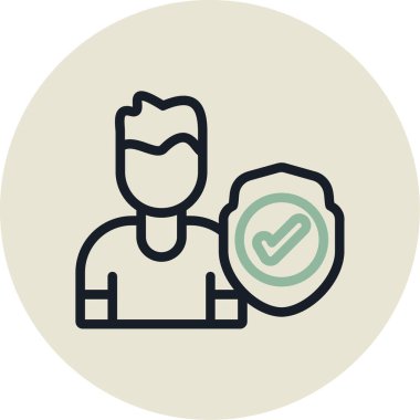 Kalkanı olan bir adamın vektör çizimi