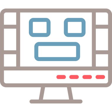 Web simgesi, monitörün vektör illüstrasyonu