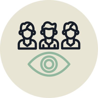 Göz vektörü simgesi olan bir grup insan