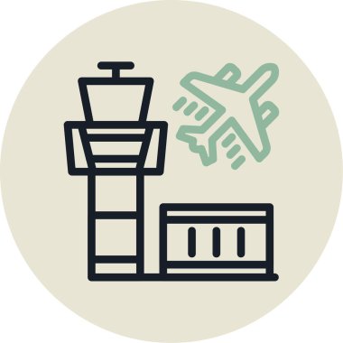 Havaalanı modern simgesinin vektör illüstrasyonu