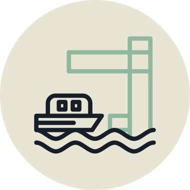 Bir gemi simgesinin vektör çizimi