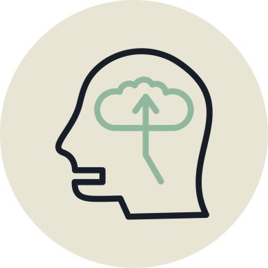 beyin ikonu vektör illüstrasyonu