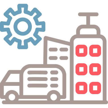 Fabrika. Web simgesi basit illüstrasyon