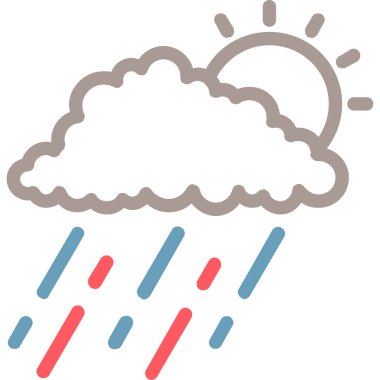 Yağmur. Web simgesi basit illüstrasyon