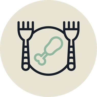 Yiyecek ve içecek ikonu. vektör illüstrasyonu