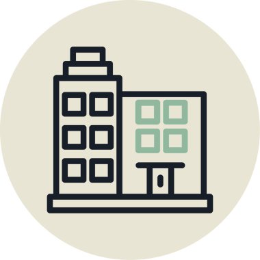 Bina. Web simgesi basit illüstrasyon