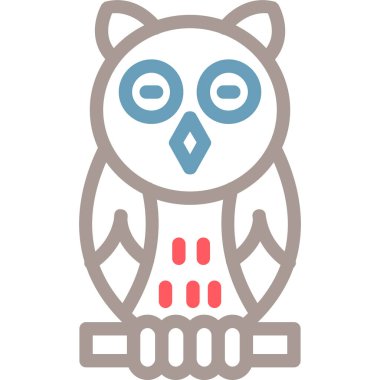 Baykuş. Web simgesi basit illüstrasyon