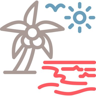 Bir yaz tatili simgesinin vektör çizimi