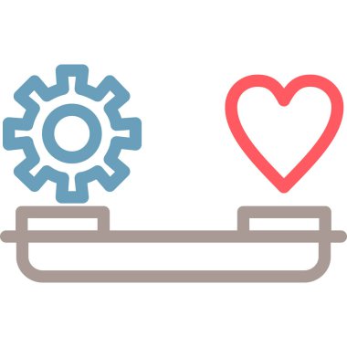 Kalp şeklinde iki vites. Web sitesi için vektör illüstrasyon tasarımı