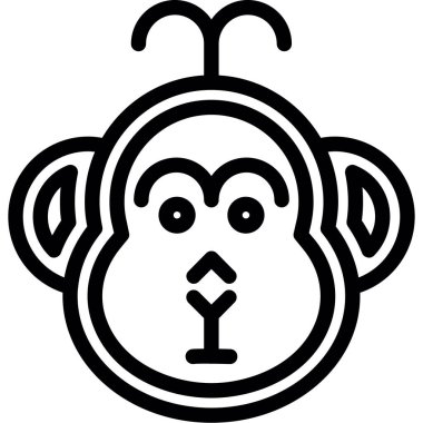 Maymun. Web simgesi basit illüstrasyon