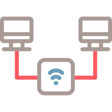 bağlantı vektörü renk çizgisi simgesi