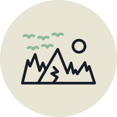 Manzara. Web simgesi basit tasarım