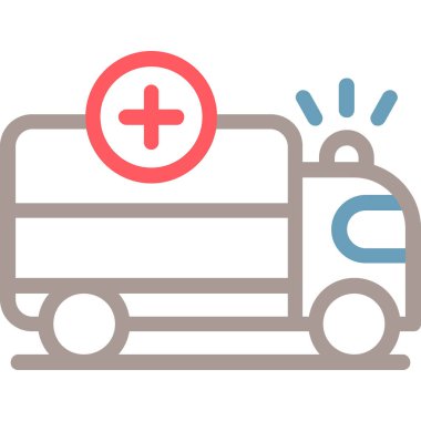 Ambülans acil durum arabası simgesi doldurulmuş taslak biçimi