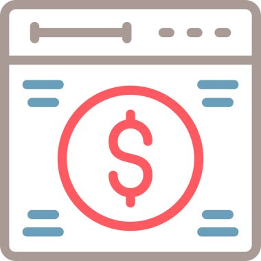 Dolar. Web simgesi basit illüstrasyon