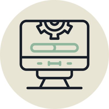 bilgisayar izleyici vektör simgesi modern basit vektör illüstrasyonu