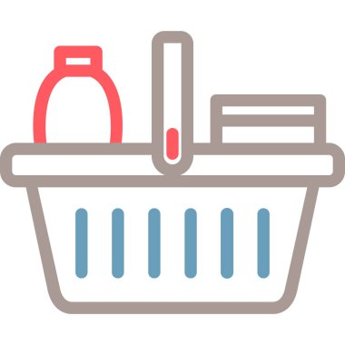 Sepet alışveriş simgesi vektör illüstrasyonu