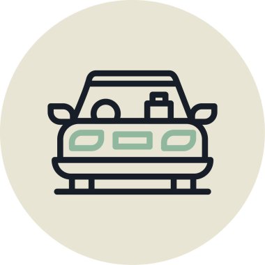 Otomobil otomobil simgesi doldurulmuş taslak biçimi