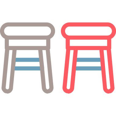 masa sandalyeleri vektör illüstrasyonu, basit tasarım