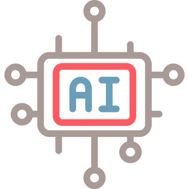 Düz dizaynlı yapay zeka simgesi. ai - bot konsepti. yapay zeka.