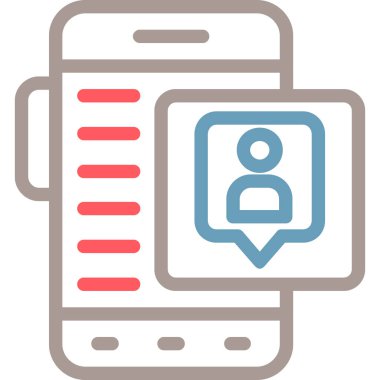 akıllı telefon sohbet simgesi, vektör illüstrasyonu