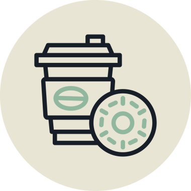 Kahve. Web simgesi basit illüstrasyon