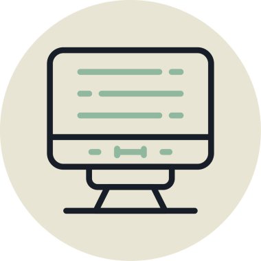 bilgisayar monitörü ikon vektör illüstrasyonu
