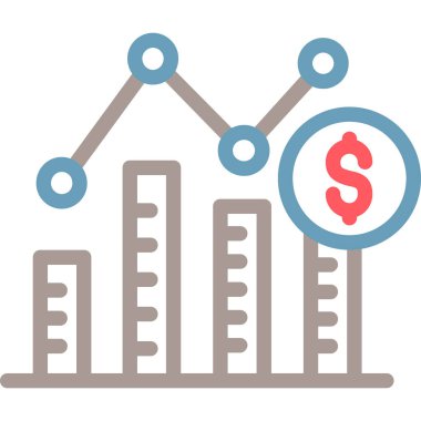 İş grafiği düz vektör simgesi