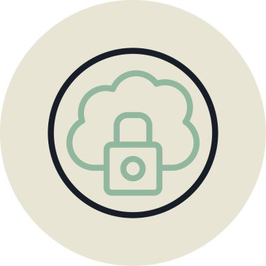 bulut güvenlik simgesi, vektör çizim