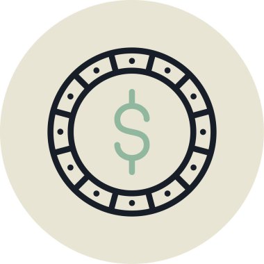 Dolar sikkeleri vektör simgesi modern basit vektör illüstrasyonu