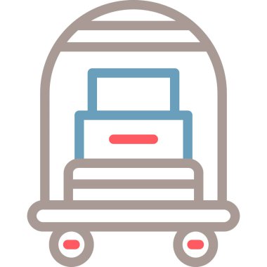 Otelde. Web simgesi basit illüstrasyon