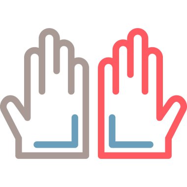 Kırmızı eldiven ikonu olan bir el